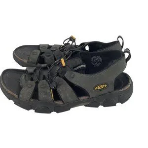 Keen | Shoes | Keen Mens Black Leather Outdoor Sandals Size  display picture 3